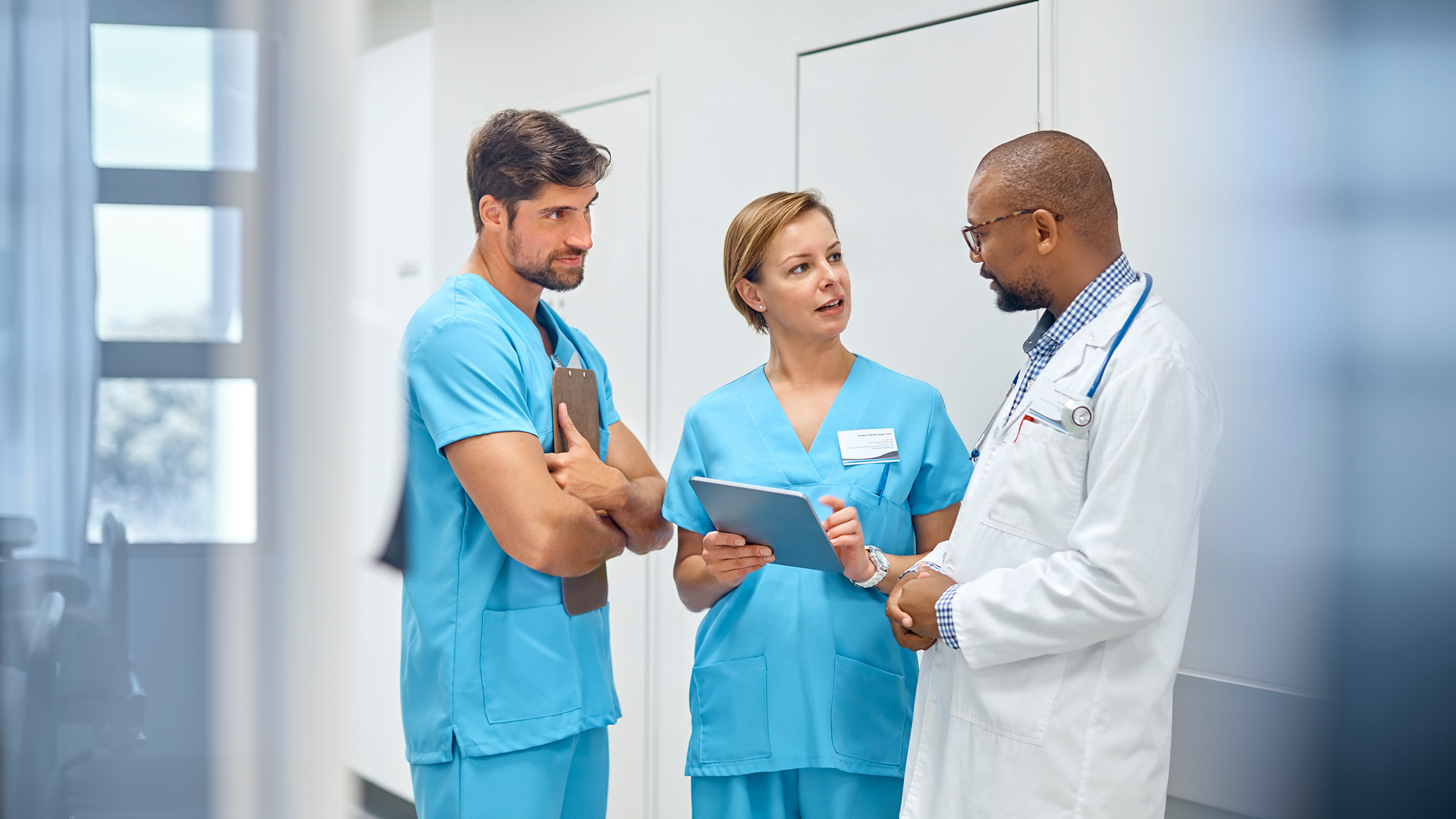 Group of doctors having a discussion