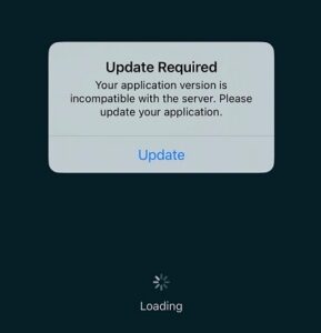 Mobile App Update Required Notification