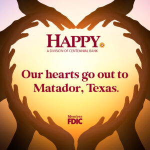 Our hearts go out to Matador, Texas graphic