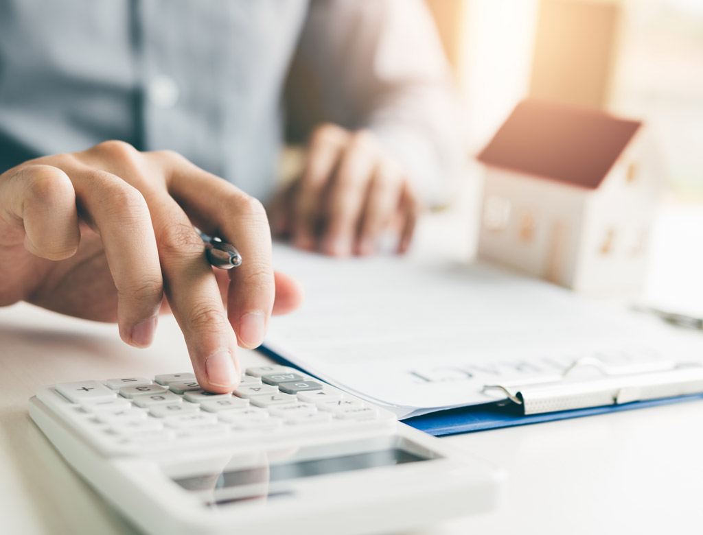 Person using a calculator